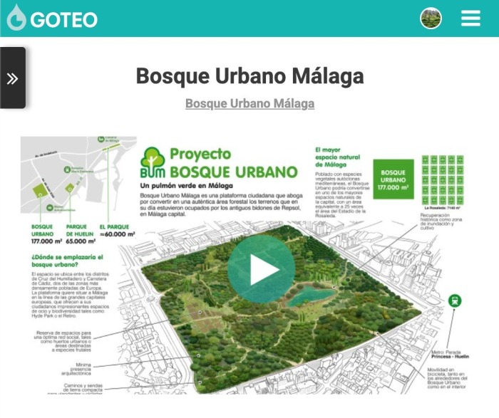 Bosque Urbano Málaga necesita tu ayuda - campaña en Goteo